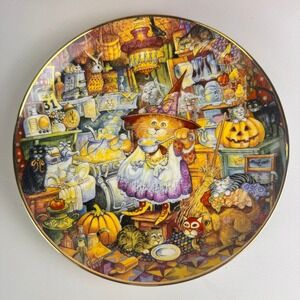 Halloween" Scaredy Cats" Franklin Mint Collector Porcelain Plate Bill Bell-MINT